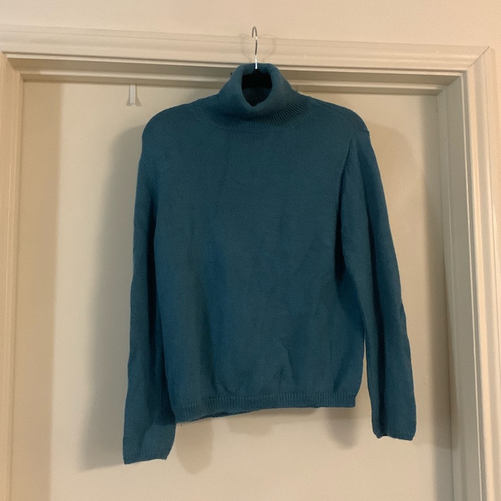 Chaska *️⃣ Cerulean Blue Llama Turtle Neck Sweater (Quite snug for a Large)